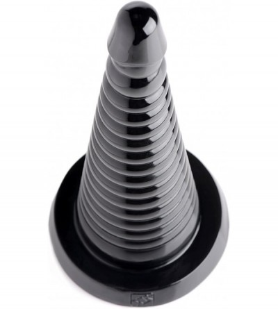 Anal Sex Toys Giant Ribbed Anal Ribbed Cone- Black (AF608) - CM18DU9TMHY $32.25