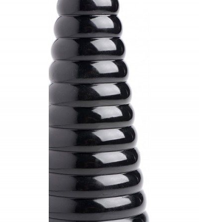 Anal Sex Toys Giant Ribbed Anal Ribbed Cone- Black (AF608) - CM18DU9TMHY $32.25