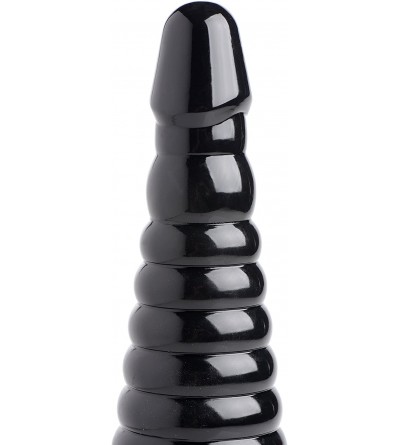 Anal Sex Toys Giant Ribbed Anal Ribbed Cone- Black (AF608) - CM18DU9TMHY $32.25