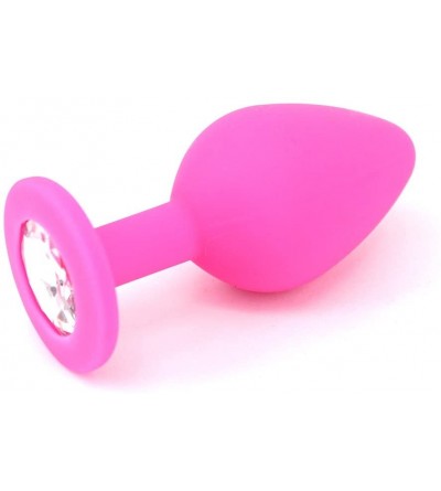 Anal Sex Toys Elite 3PCS Silicone Jeweled Anal Butt Plugs Anal Trainer Set- Hot Pink - C012BDWC2FB $6.34