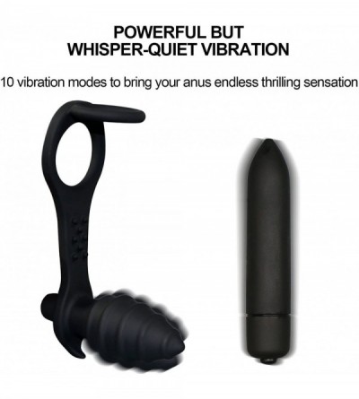 Vibrators Anal Vibrator 10 Speed Prostate Massager Vibrating Anal Plug Silicone Waterproof Sex Toys - C512IS97NFL $14.39