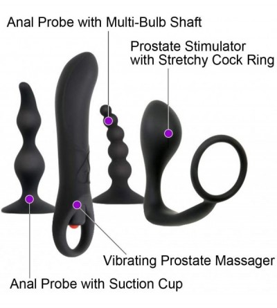 Anal Sex Toys Intro to Prostate Kit for Men with 4 Silicone Toys - CE12GFQAX41 $22.81