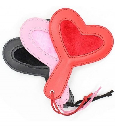 Paddles, Whips & Ticklers Handmade Leather Heart Shaped Spanking Spanking Stage Props Play - red - CL1966SANE4 $21.74