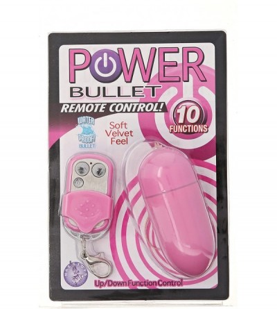 Vibrators Novelties Power Bullet With Remote- Pink - Pink - CX116EJ4PFT $13.54