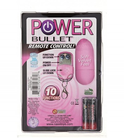 Vibrators Novelties Power Bullet With Remote- Pink - Pink - CX116EJ4PFT $13.54