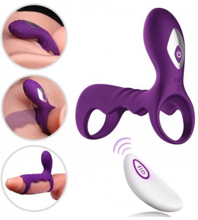 Penis Rings Electric Shock Vịb~ṙạting cọọk Rings Vịbritor for Men with Remote- ẹrẹction for dịcks for śẹx rụbber Silicone wit...