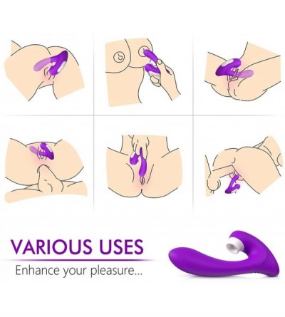 Vibrators Clitoral Vibrator- 2 in 1 Sex Toy Clitoris G spot Stimulator Tongue Vibrator Clit Dildo for Women Couples with 10 L...