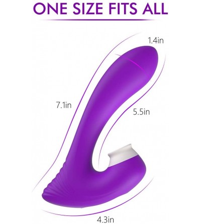 Vibrators Clitoral Vibrator- 2 in 1 Sex Toy Clitoris G spot Stimulator Tongue Vibrator Clit Dildo for Women Couples with 10 L...