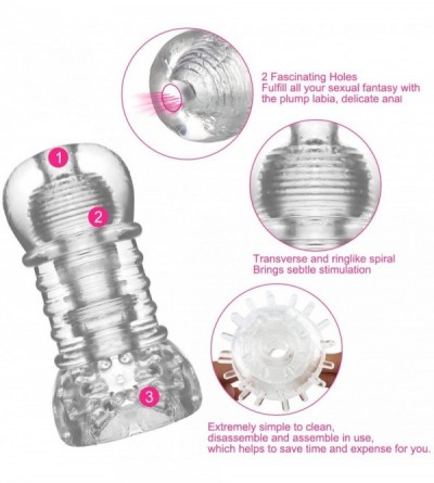 Male Masturbators Clear Male Masturbator Cup - Men's Sex Toy for Penis Stimulation Masturbation and Training- Transparent Coc...