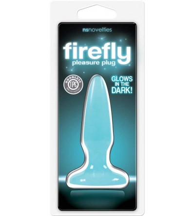 Anal Sex Toys Firefly Pleasure Plug Glow in The Dark Mini Blue - Blue - CC125VASIRL $6.74