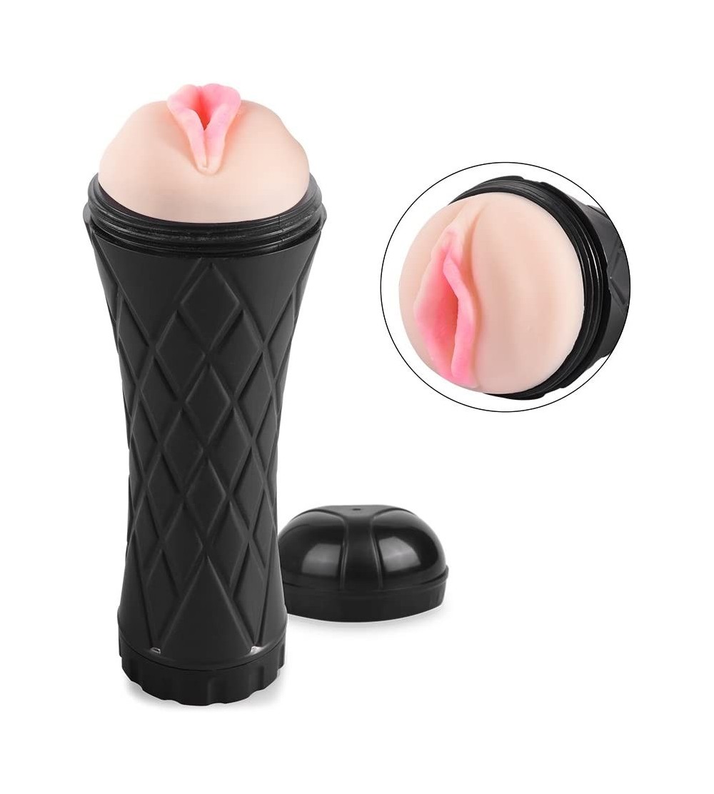 Male Masturbators Male Masturbator Cup 3D Textured Vagina Pussy Stocker Blow Job Sex Toy for Male Masturbation-with Water Bas...