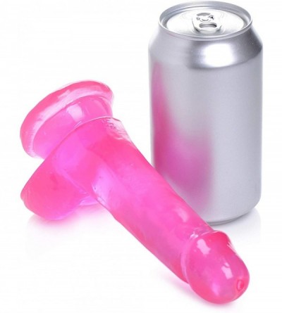 Dildos 6 Inch Pink Ice Dildo with Balls (Made in USA) - CI196GL024Q $12.27