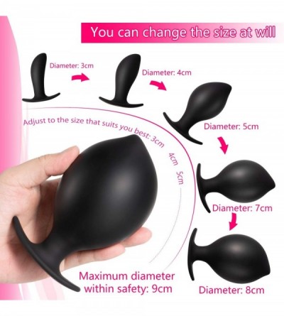 Anal Sex Toys Inflatable Butt Plug- Silicone Anal Balloon Pump with Detachable Needle- Anal Sex Toys for Man and Women - CI19...