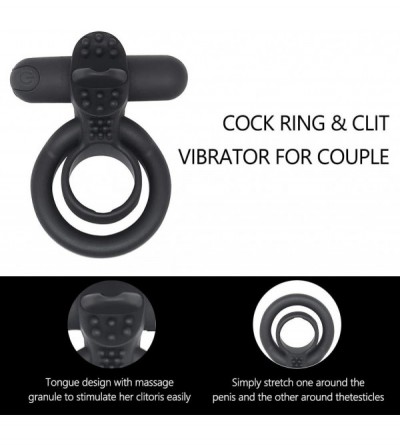 Penis Rings Vibrating Cock Ring with Tongue- Penis Ring & Clit Vibrator for Couple Play- 10 Powerful Modes Sex Toys for Men L...