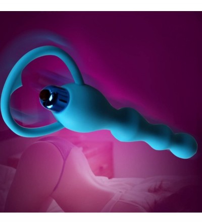 Anal Sex Toys Vibrating Butt Plug Flexible Anal Beads Vibrating Anal Sex Toy Prostate Massager for Men and Women(Blue) - CS18...