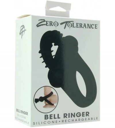 Penis Rings Zero Tolerance Bell Ringer Black Cock Ring & Ball Strap- Black - CH18W9CKU3I $22.05