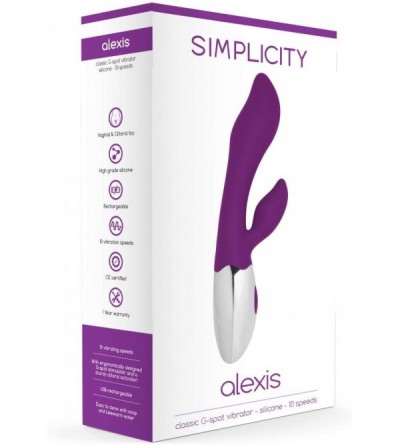 Vibrators Alexis Classic G-Spot Vibrator Silicone 10 Speed Purple - CD184ZAX5LO $24.00