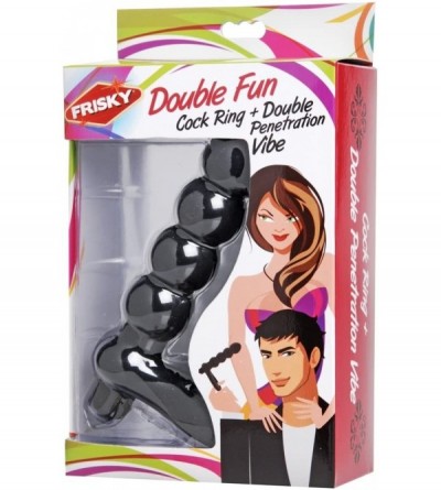 Penis Rings Double Fun Cock Ring with Double Penetration Vibe - C011WV2JVQL $12.05