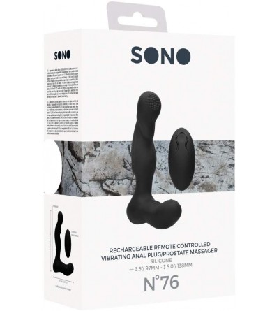 Anal Sex Toys No. 76 Vibrating Silicone Anal Plug/Prostate Massage Device Black - CR18MI3WQDR $51.77