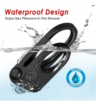 Penis Rings Silicone Dual Penis Ring-Waterproof Vibrating Cock Ring Set-Erection Enhancing Premium- Stretchy Longer Harder St...