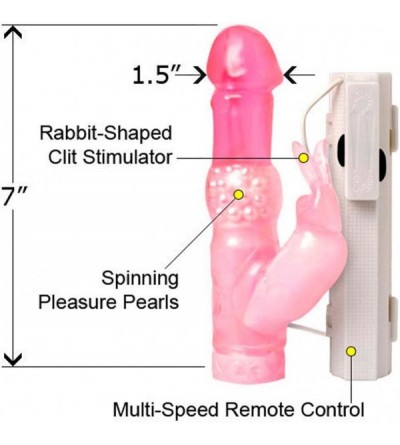 Vibrators Classic Rabbit Pearl Vibe 7 INCH Pink - CX1189TIW1Z $20.47