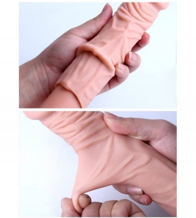 Pumps & Enlargers Penis Sleeve Super Soft Cock Sleeve for Big Dick Large Cock Sleeve Penis Extender Reusable Condoms for Men ...