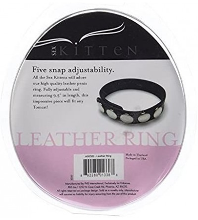 Penis Rings 5 Snap Leather Penis Ring (Grey with Light Gray Stripe) - Black With Gray Stripe - C317YESKDGR $11.66