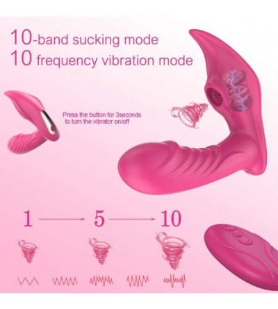 Vibrators Clitoral Sucking Vibrator- Silicone Wearable G Spot Dildo Stimulator with 10 Suctions& Vibrations Modes- Rechargeab...