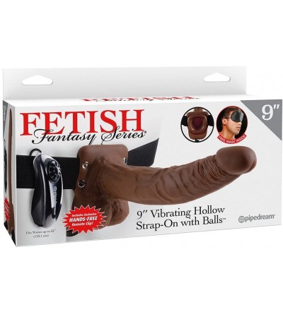 Pumps & Enlargers Fetish Fantasy 9 Inch Vibrating Hollow Strap On Balls- Brown - CF12F2ON3VX $21.40