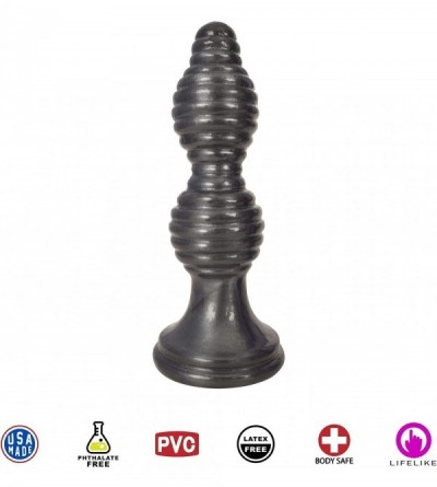 Novelties The Queen Ribbed Anal Plug- Black - CT18LC6E2W5 $13.96