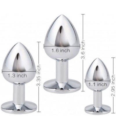 Anal Sex Toys Pleasure Plugs (Metal- 3 Piece Set) - Metal - CS18OA2AEEA $25.87