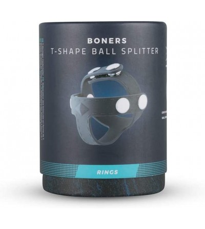 Penis Rings T-Shape Ball Splitter- ø1.6-2.2 & 1.2-1.4 inch- Silicone & Steel Ball Splitter for Increased Stamina- Dark Grey -...