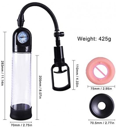 Pumps & Enlargers High Hand-held Pěŉís Vacuum Pump Male Size Extender Tool Men's Sucking Toys with Pressure Meter - C219GK4RW...