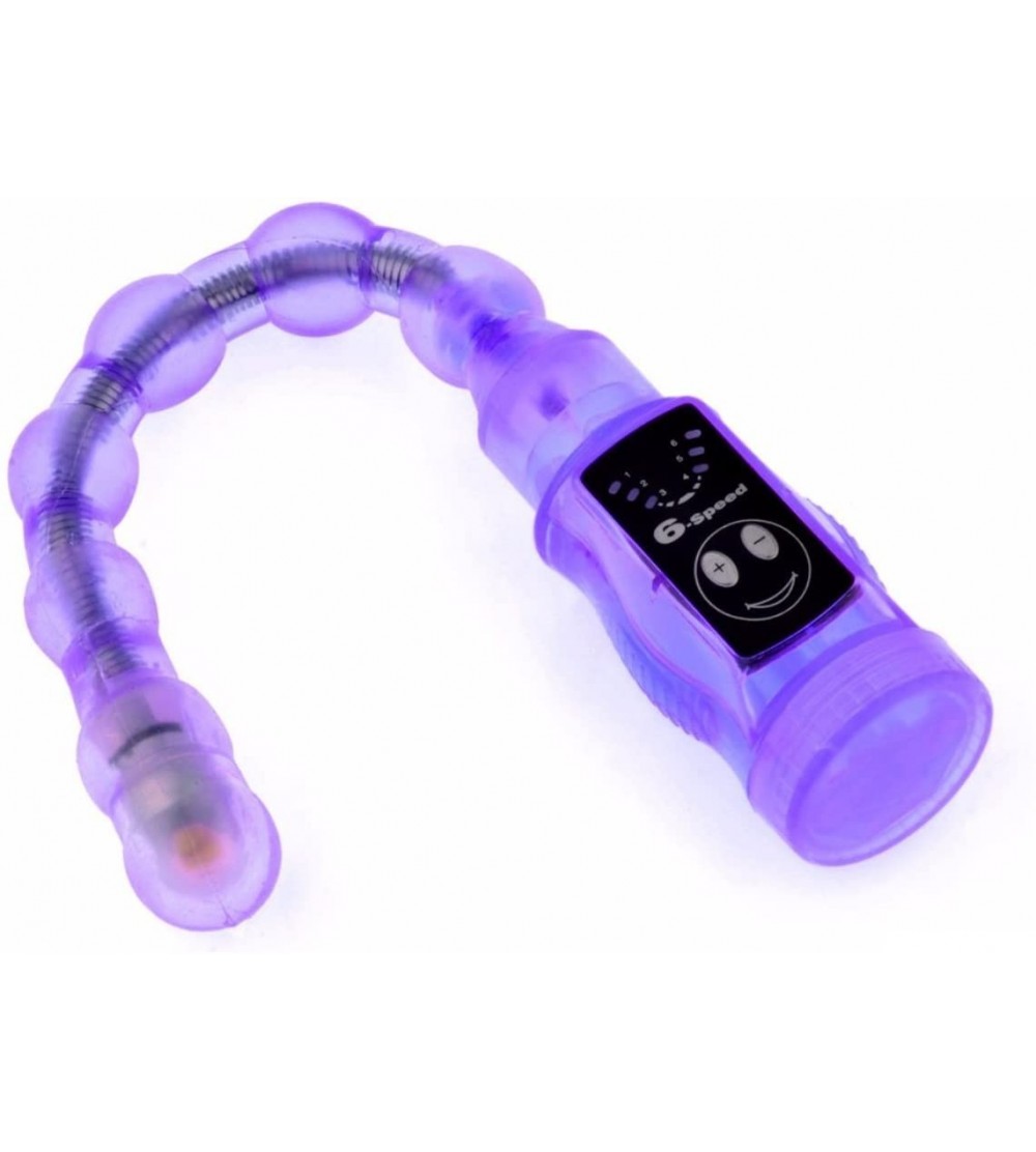 Anal Sex Toys 6 Speed Beads Anal Vibrator (Purple) - CL12EE0KRID $12.02