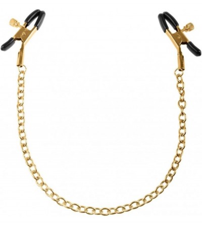 Nipple Toys Gold Chain Nipple Clamps - Gold - CS11JYY0M5X $18.56