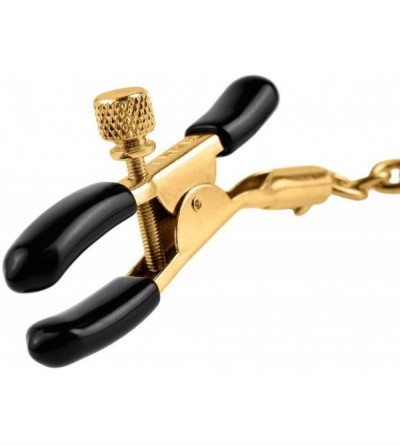 Nipple Toys Gold Chain Nipple Clamps - Gold - CS11JYY0M5X $18.56