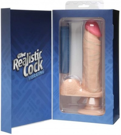 Dildos Doc Johnson The Realistic Cock - Vibrating 8 Inch - Dildo - Vanilla - Vanilla - C711W3TYQLH $21.93