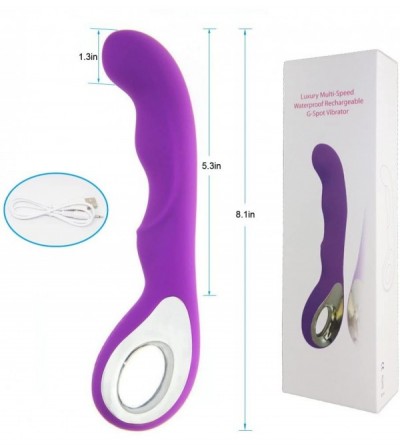 Vibrators Wand Vibrating Massager- 10 Multi-Speed Silicone Waterproof Vagina Vibrator (Purple) - CW17YRKO5UD $16.35