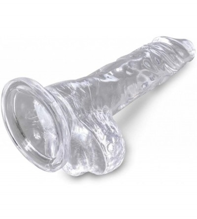 Dildos King Cock Clear 4" Cock with Balls - C418XZ80YER $13.78