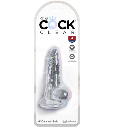 Dildos King Cock Clear 4" Cock with Balls - C418XZ80YER $13.78