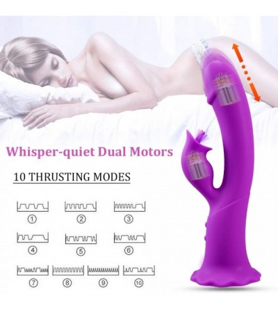 Vibrators Thrusting Tongue Vibrator with Powerful Thrusting Actions 10 Vibration Modes for G Spot Clitoris Stimulation- Water...