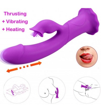 Vibrators Thrusting Tongue Vibrator with Powerful Thrusting Actions 10 Vibration Modes for G Spot Clitoris Stimulation- Water...