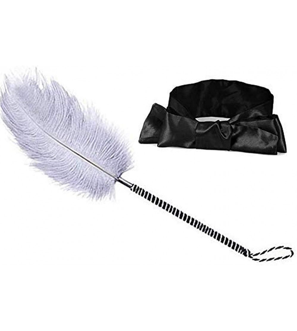 Paddles, Whips & Ticklers Toys Leather patch Set feather Tickler Feather teaser For women men - Style3 - C7197QTWWZO $12.22