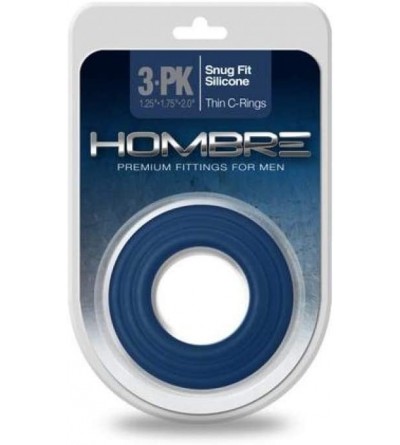 Penis Rings Hombre Snug-fit Silicone Thin C-Rings- 3 Peice Pack- Navy- Adult Toys for Couples Sex Enhancer Ring for Longer Or...