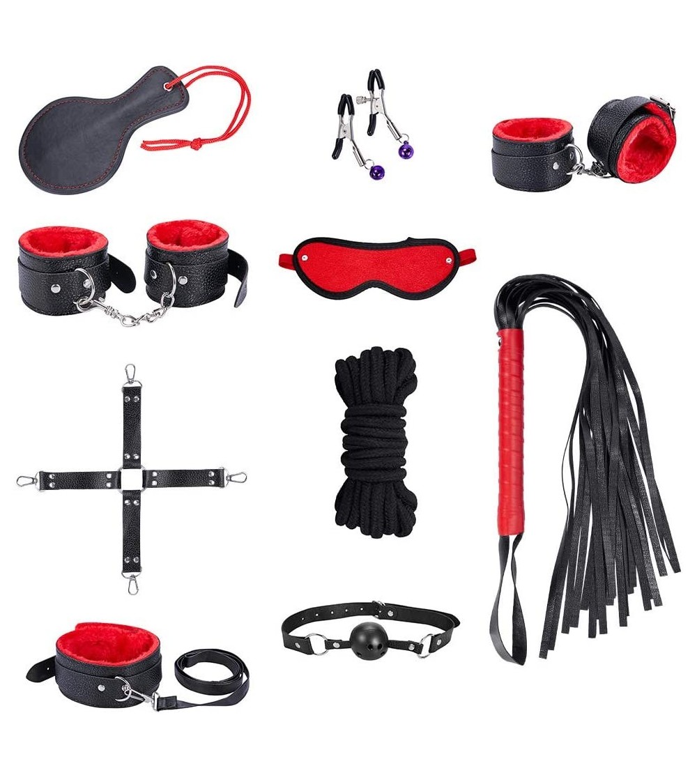 Restraints Restraints for Sex- 10 Pcs BDSM Toys Leather Bondage Sets Restraint Kits Sex Things for Couples Lovers Sex Games -...