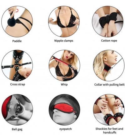 Restraints Restraints for Sex- 10 Pcs BDSM Toys Leather Bondage Sets Restraint Kits Sex Things for Couples Lovers Sex Games -...