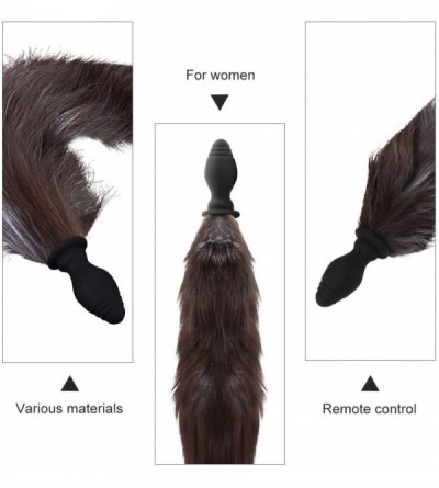 Anal Sex Toys Silicone Animal Fox Tail Anal Plug Frequency Vibrator Butt Plug Remote Control Flirting Toy Adults Supplies for...