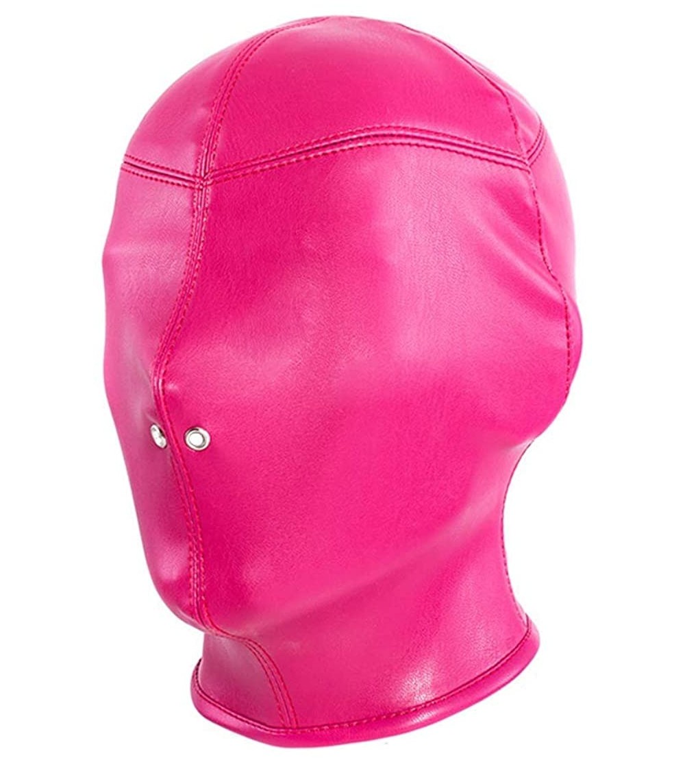 Leather Bondage Full Face Mask Head Hood Breathable Fetish Mask Restraint Head Hood Adult Sex 8170
