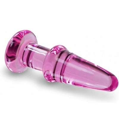 Anal Sex Toys Butt Plug Beginner 5 inch Glass Anal Toy Pink Bundle with Premium Padded Pouch - Pink - C711EXGTNUH $9.90