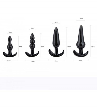 Anal Sex Toys Real Like Soft Silicone Trainer Kit ánáles Plug Beginner Set for Women and Men Small Size (Black) - Black - CV1...